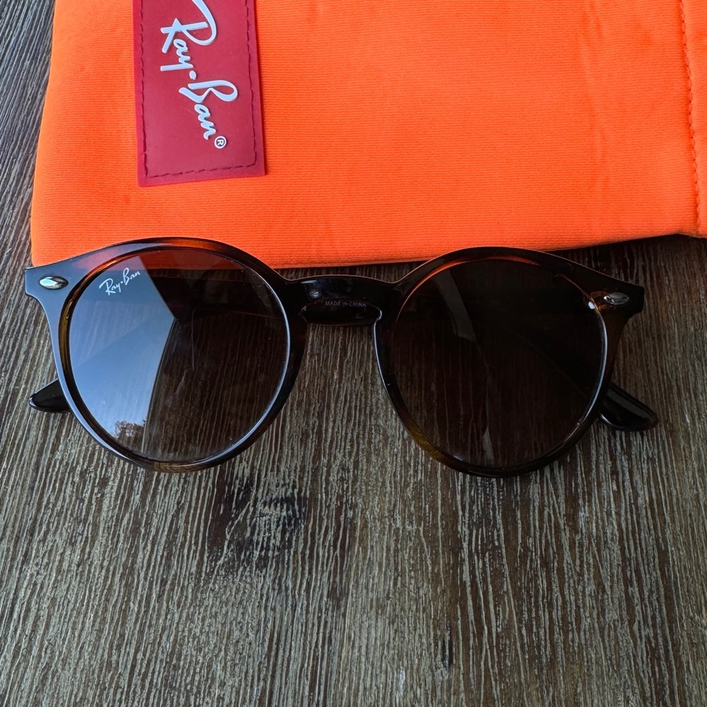 Kids polished Havana dark brown Ray Bans